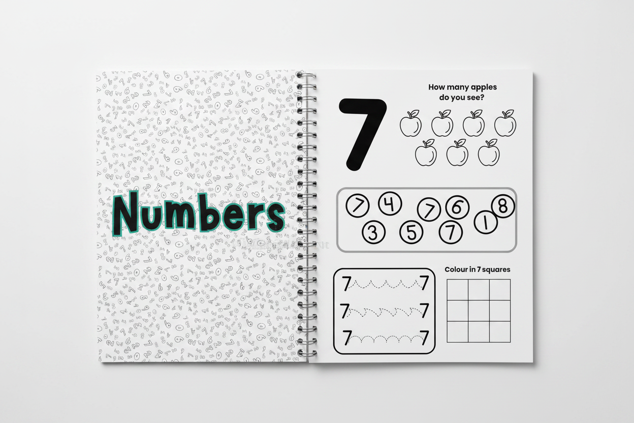Numeracy & Shapes Open Book Mockup